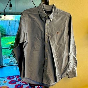 L/S button down dress shirt Ralph Lauren. Classic fit. Large. Light blue. Nice!